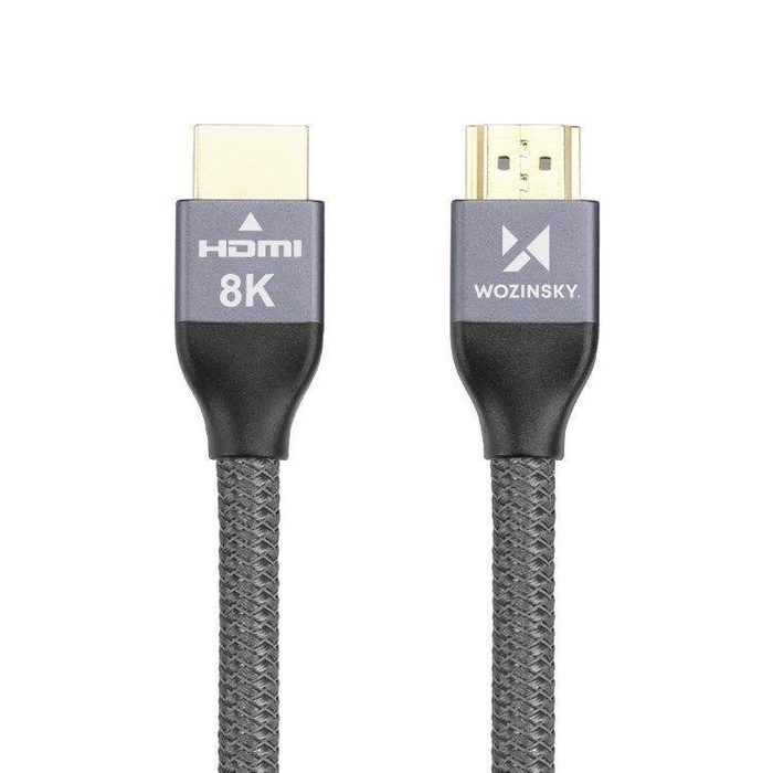 Wozinsky kabel HDMI 2.1 8K 60 Hz 48 Gbps / 4K 120 Hz / 2K 144 Hz 5m srebrny (WHDMI-50)