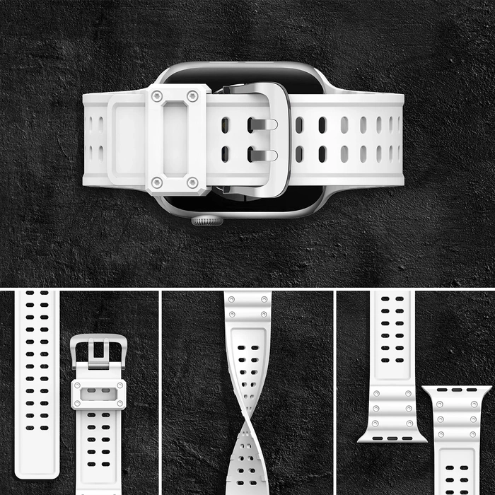 Pasek Strap Triple Protection pasek Apple Watch SE, 8, 7, 6, 5, 4, 3, 2, 1 (41, 40, 38 mm) opaska bransoleta biały