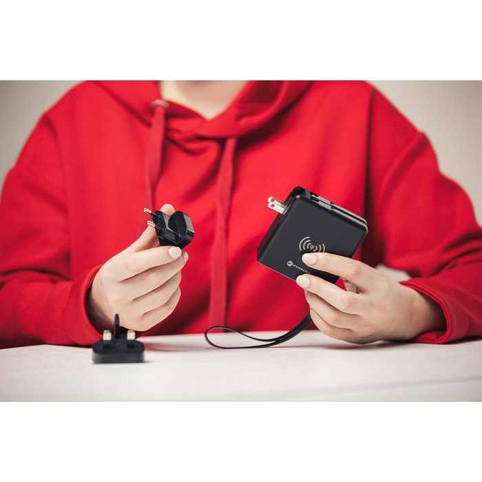 FORCELL F-ENERGY ładowarka wielofunkcyjna 5w1 20W PD z kablem typ C/lightning, power bankiem 10000mAh i ład. bezprzew. 15W