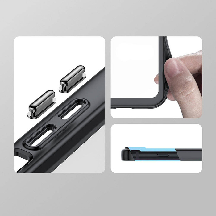 Outer Space Case etui do iPhone SE 2022 / SE 2020 / iPhone 8 / iPhone 7 sztywny pokrowiec z żelową ramką czerwony