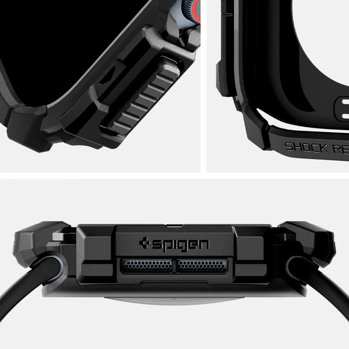 ETUI SPIGEN RUGGED ARMOR APPLE WATCH 10 (46 MM) MATTE BLACK