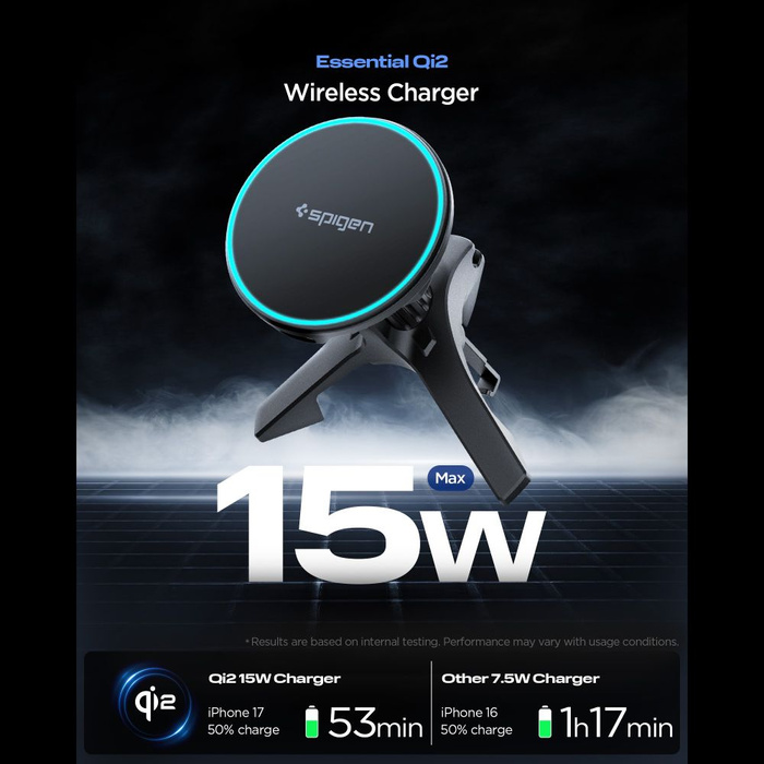 UCHWYT NA KRATKĘ SPIGEN EV15MAQ ESSENTIAL MAGNETIC MAGSAFE 15W Qi2 CZARNY