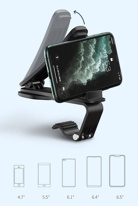 [PO ZWROCIE] Baseus Big Mouth Pro uchwyt samochodowy klamra na deskę rozdzielczą czarny (SUDZ-A01)