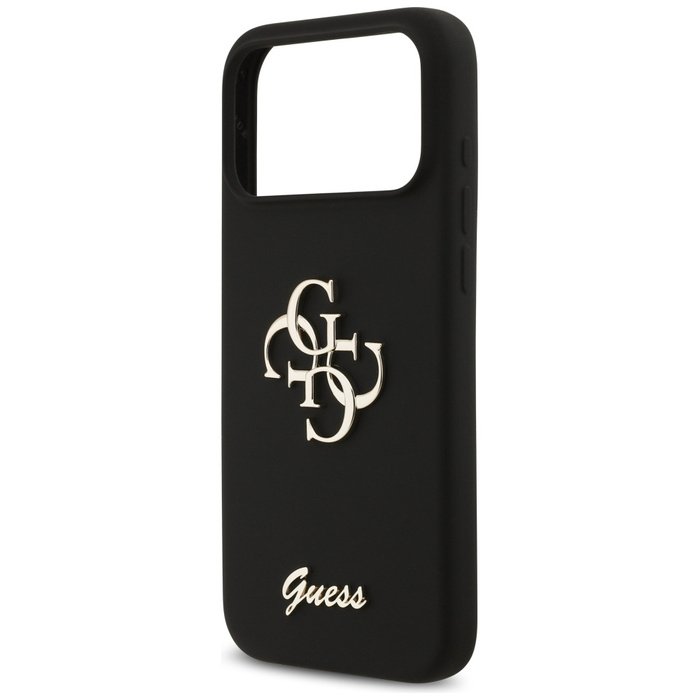 Etui Guess Silicone Big 4G Script do     iPhone 17 Pro Max czarny