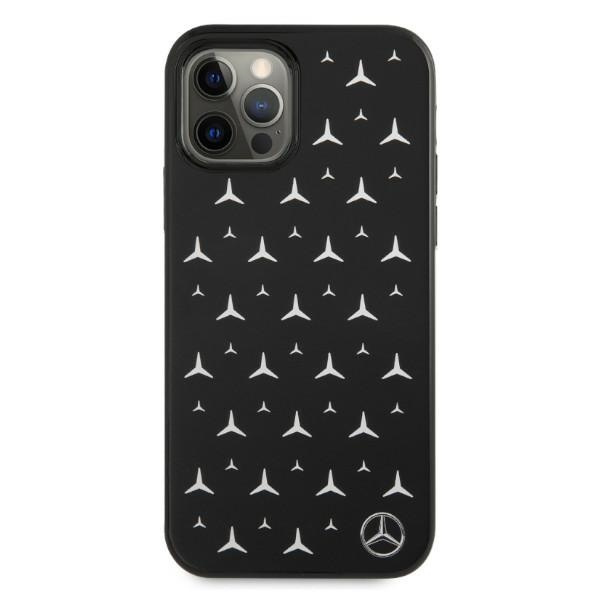 Etui MERCEDES Apple iPhone 12 Pro Max Silver Stars Pattern Czarny Hardcase