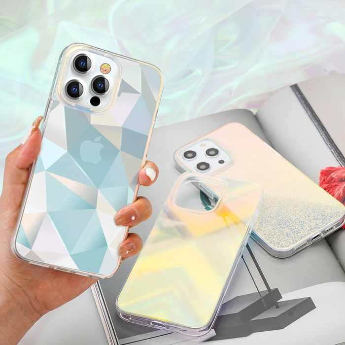 Kingxbar Streamer Series luksusowe eleganckie etui na iPhone 13 Pro niebieski (Triangle)