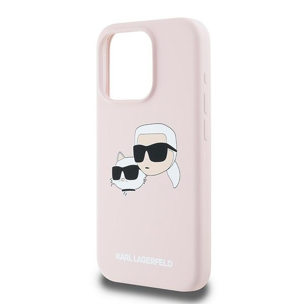 Etui Karl Lagerfeld KLHMP15XSKCHPPLP iPhone 15 Pro Max 6.7" różowy/pink hardcase Silicone Karl & Choupette MagSafe