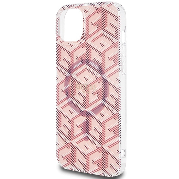 Etui Guess GUHMP15MHGCUSTGP iPhone 15 Plus / 14 Plus 6.7" różowy/pink hardcase IML GCube MagSafe Case