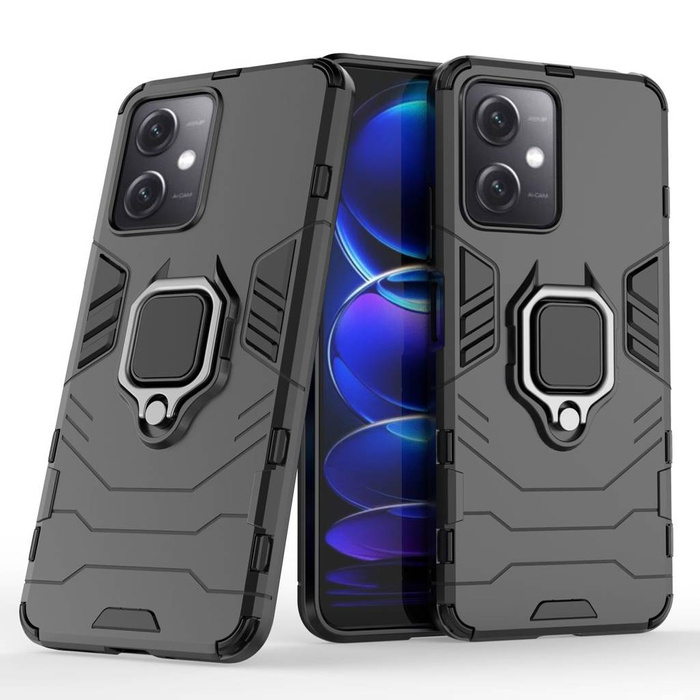 Etui Ring Armor etui do Xiaomi Redmi Note 12 5G / Poco X5 5G pancerny pokrowiec uchwyt magnetyczny ring czarne Case