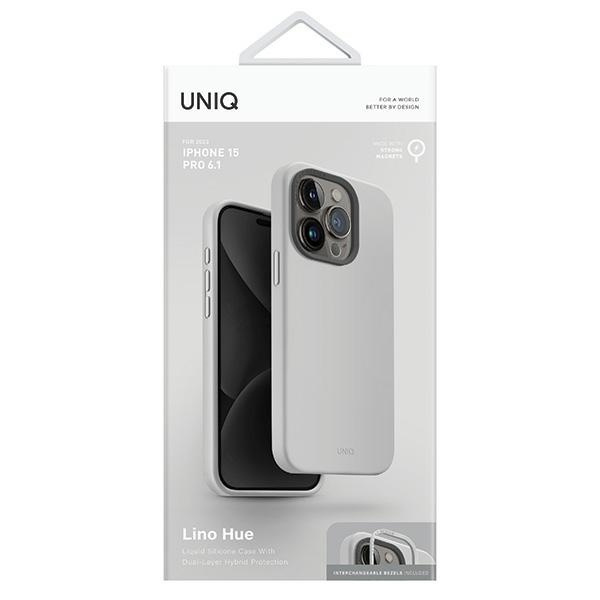 Etui UNIQ etui Lino Hue iPhone 15 Pro 6.1" Magclick Charging jasnoszary/chalk grey Case