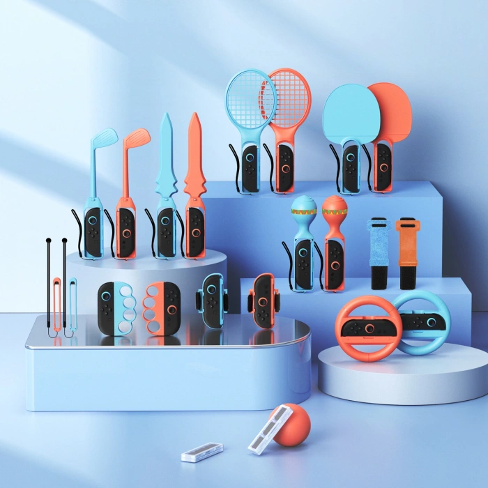 Zestaw akcesoriów Dux Ducis 25w1 do Nintendo Switch 2 do gier sportowych z torbą - wielokolorowy