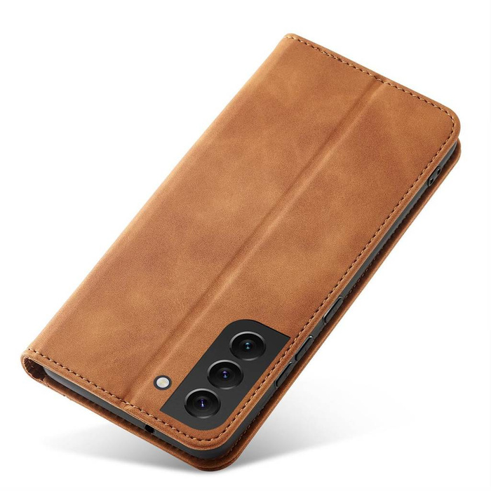 Magnet Fancy Case etui Samsung Galaxy S23+ pokrowiec z klapką portfel podstawka brązowe