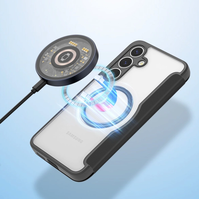 Etui Dux Ducis Skin X Pro na Samsung Galaxy S25+ z MagSafe i portfelem - czarne