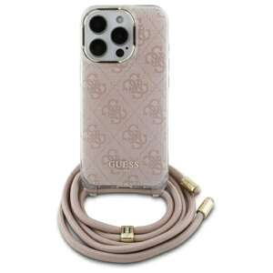 Etui Guess iPhone 16 różowy/pink hardcase Crossbody Cord 4G Print