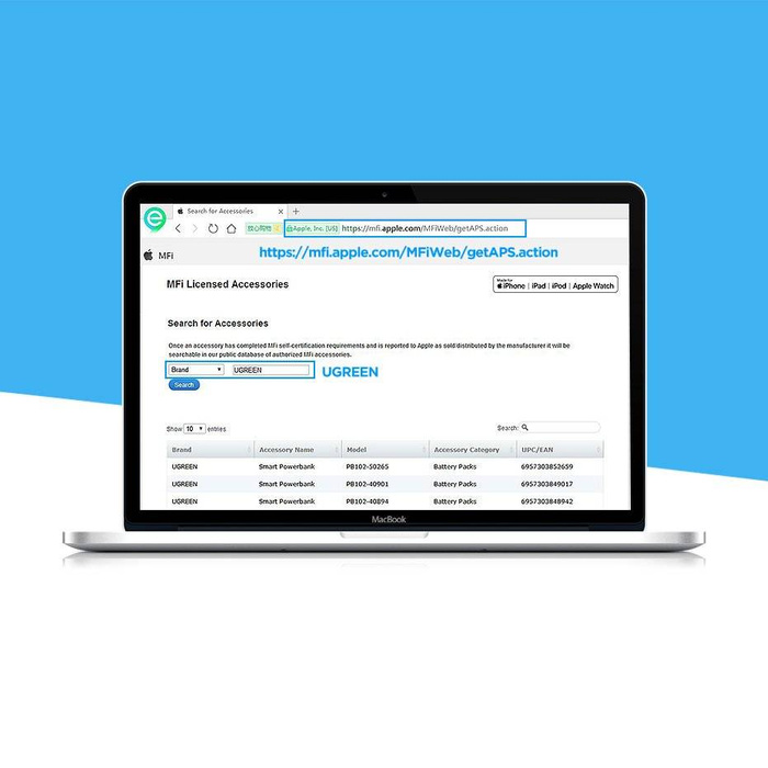 Ugreen kabel przewód USB - Lightning MFI 1m 2,4A biały (20728)