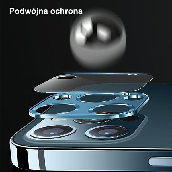Szkło Hartowane USAMS Apple iPhone 12 Mini Camera Lens Glass Metal Zielony Ochrona Aparatu Glass
