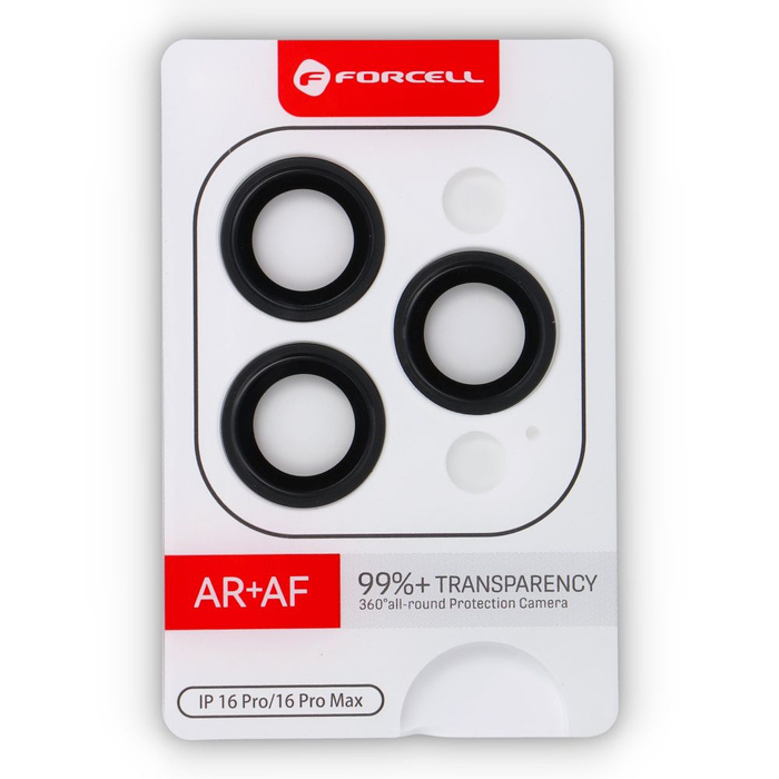 Szkło hartowane na aparat do iPhone 16 Pro / 16 Pro Max Forcell Premium tytanowe czarne 0INT