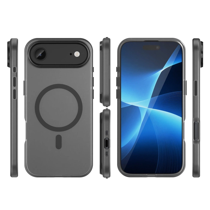 Etui Magnetic iPhone 17 Air Abrasive MagSafe Matowe Czarne