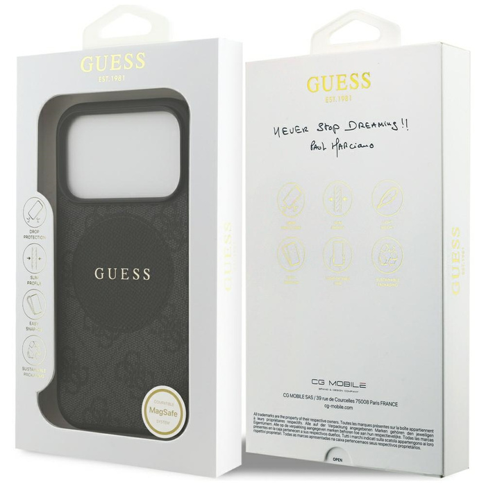 Etui Guess 4G Circle Classic Logo        MagSafe do iPhone 17 Pro czarny