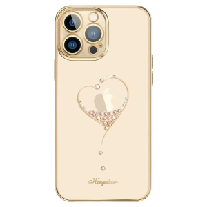 Kingxbar Wish Series etui ozdobione oryginalnymi Kryształami Swarovskiego iPhone 13 Pro złoty