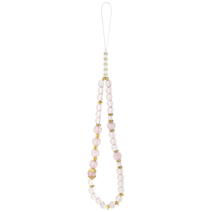 Etui Guess IML Flowers Pearl Strap       MagSafe do iPhone 17 Pro Max różowy