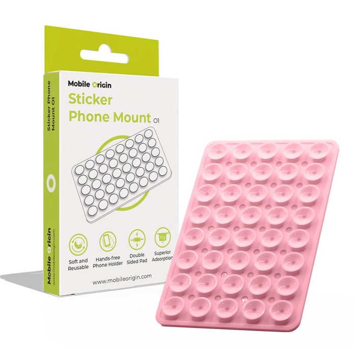 Mobile Origin Sticker Phone Mount O1, pink