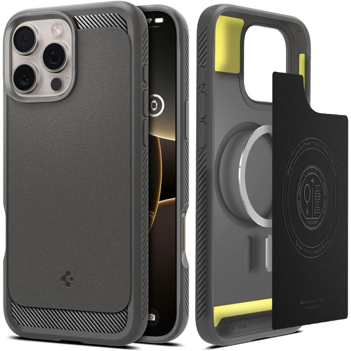 ETUI SPIGEN RUGGED ARMOR MAG MAGSAFE IPHONE 16 PRO MAX GREY