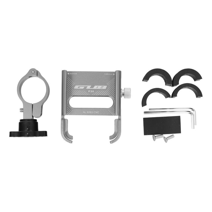 GUB uchwyt rowerowy na kierownicę P30 Aluminium srebrny