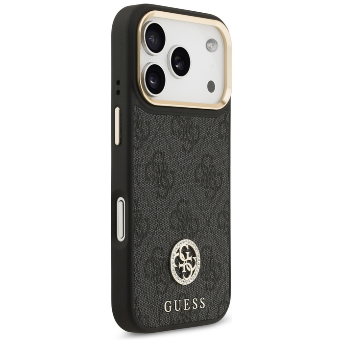 Etui Guess 4G Strass Logo MagSafe do     iPhone 17 Pro czarny