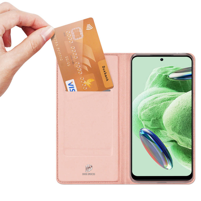 Etui Dux Ducis Skin Pro etui do Xiaomi Redmi Note 12 Pro / Poco X5 Pro 5G pokrowiec z klapką portfel na kartę podstawka różowe Case