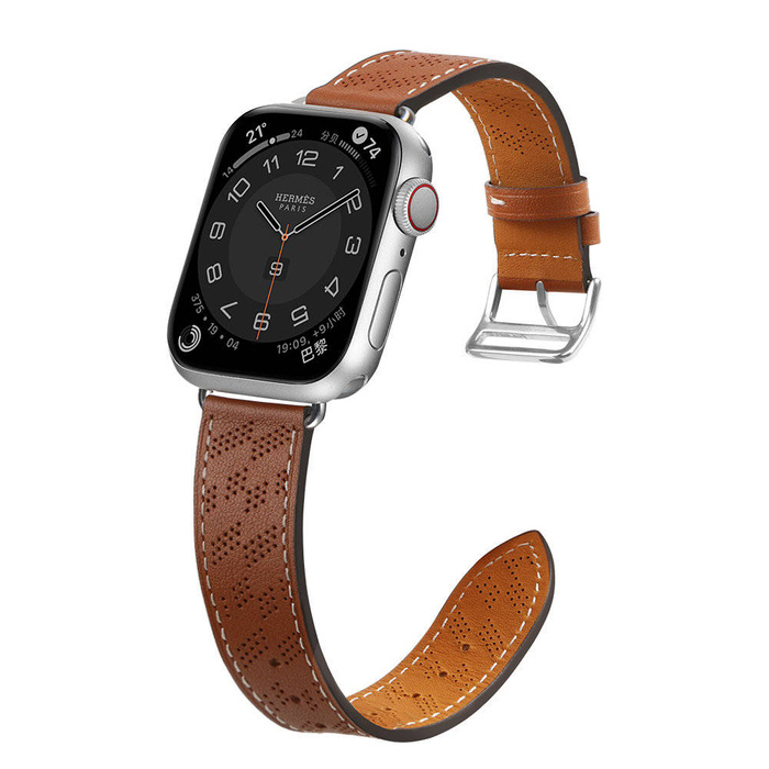 Pasek Strap Leather skórzany pasek Apple Watch SE, 8, 7, 6, 5, 4, 3, 2, 1 (41, 40, 38 mm) opaska bransoleta brązowy