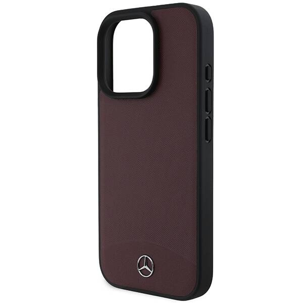 Etui Mercedes iPhone 16 Pro Max 6.9" czerwony/red hardcase Textured And Plain Leather MagSafe