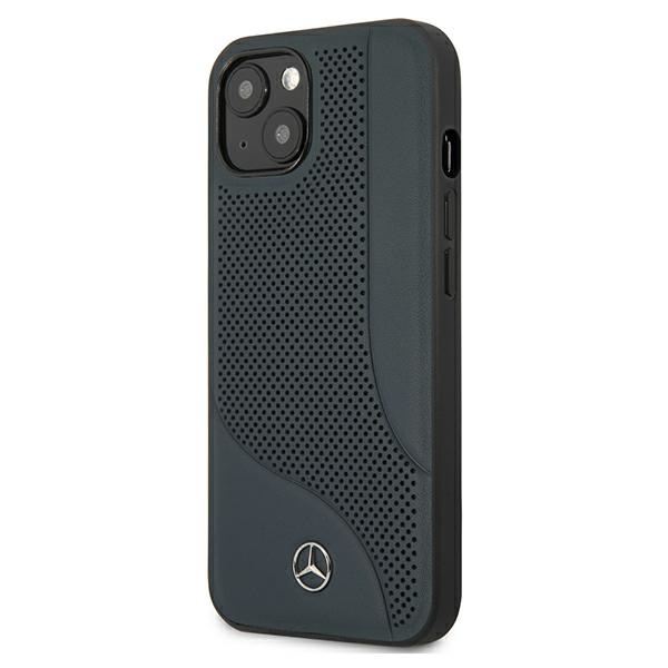 Etui MERCEDES Apple iPhone 13 Mini Leather Perforated Area Granatowy Hardcase