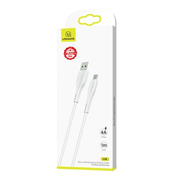 Kabel USAMS USB MicroUSB U38 Do OPPO 4A Fast Charge 1m Biały