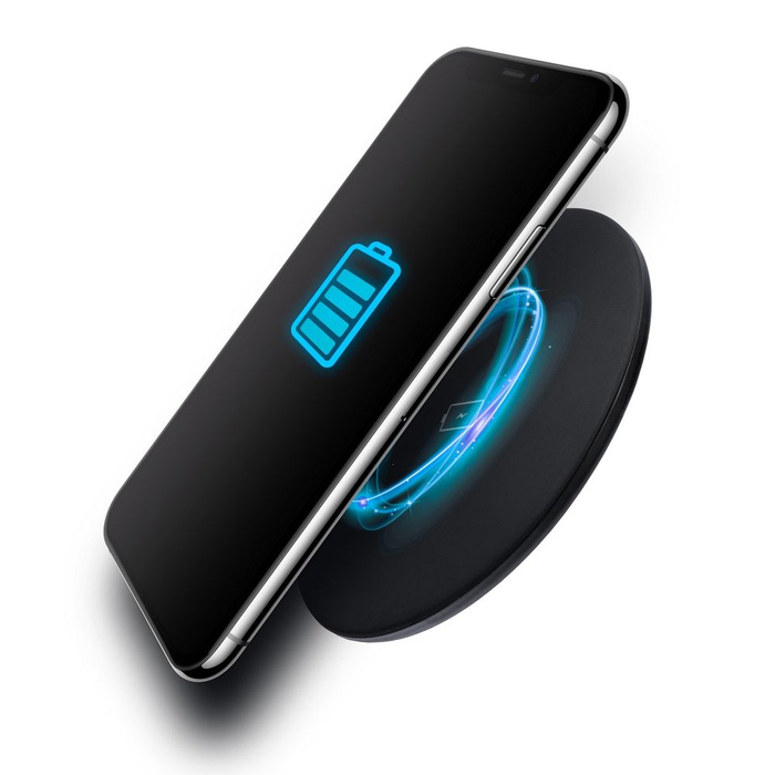 Ładowarka indukcyjna Forcell F-Energy Qi QC 15W + kabel USB C do USB A czarna