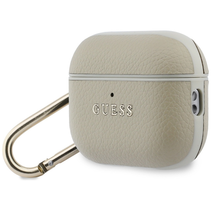 Etui Guess Grained Classic Logo Hook do  AirPods Pro 3 złoty