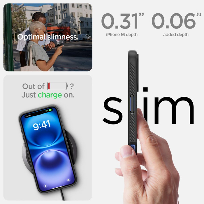 Etui SPIGEN LIQUID AIR IPHONE 16 PLUS MATTE BLACK