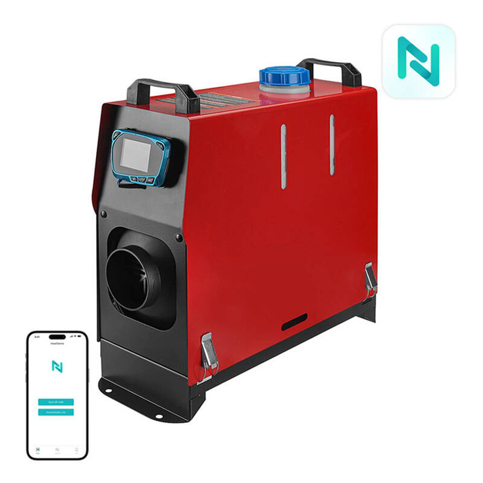 Ogrzewanie postojowe Blitzwolf BW-AH-V2B-BT, 5kw, 12V z wejściem AC sterowane aplikacją  + adapter + kontroler z wyświetlaczem + Bluetooth