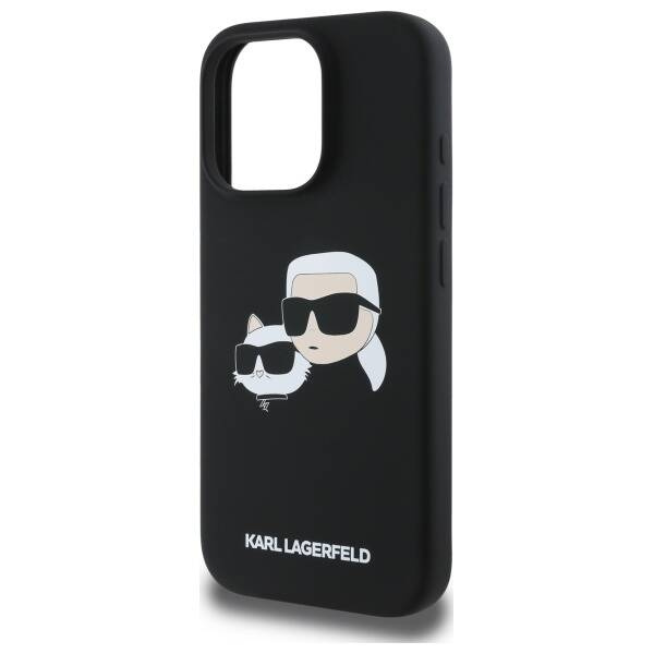 Etui Karl Lagerfeld iPhone 16 Pro czarny/black HC MagSafe Sil Double Heads Print