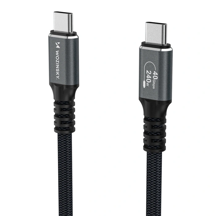 Kabel Wozinsky WPS-UY415S USB-C Thunderbolt 4 240W 1,5m 4K - czarny