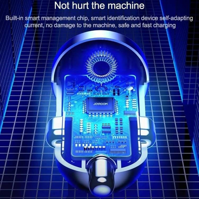 Joyroom C-A09 Mini szybka ładowarka samochodowa 2x USB 30W Quick Charge, SCP, PD, AFC czarny 