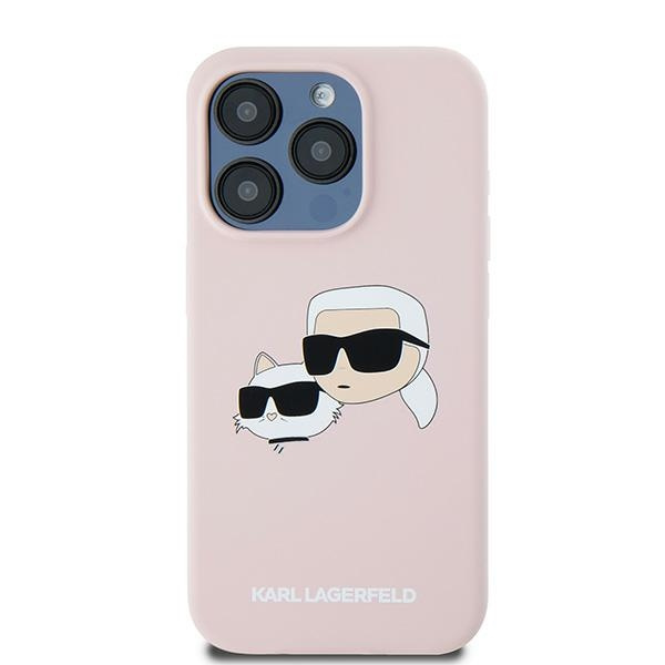Etui Karl Lagerfeld KLHMP15XSKCHPPLP iPhone 15 Pro Max 6.7" różowy/pink hardcase Silicone Karl & Choupette MagSafe