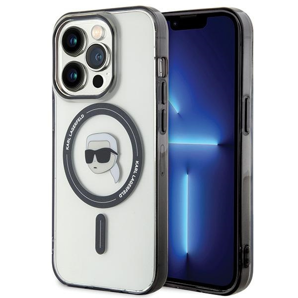 Etui Karl Lagerfeld KLHMP15XHKHNOTK iPhone 15 Pro Max 6.7" transparent hardcase IML Karl`s Head MagSafe Case