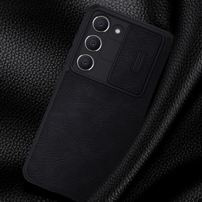 Nillkin Qin Leather Pro Case etui Samsung Galaxy S23 pokrowiec z klapką osłona na aparat brązowe