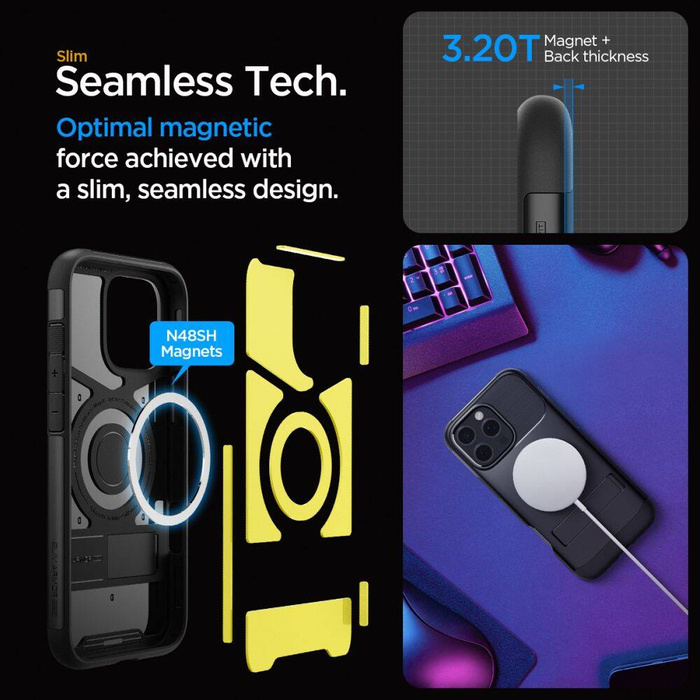 ETUI SPIGEN SLIM ARMOR MAG MAGSAFE IPHONE 16 PRO BLACK