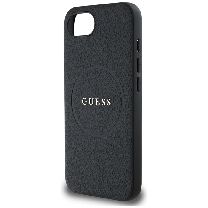 Etui Guess Grained Ring MagSafe do       iPhone 16e czarny