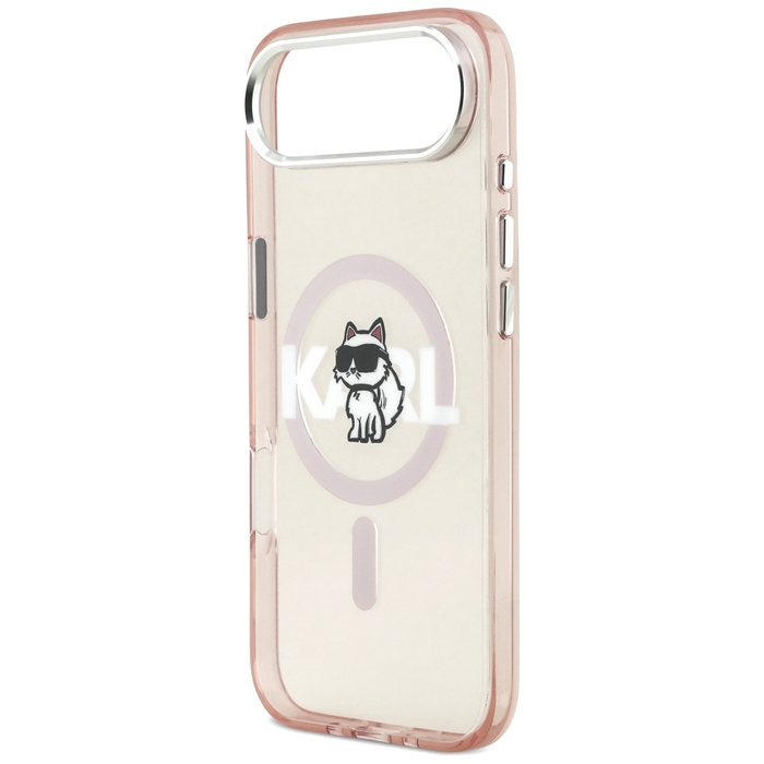 Etui Karl Lagerfeld IML Choupette Sketch Logo MagSafe do iPhone 17 Air różowy