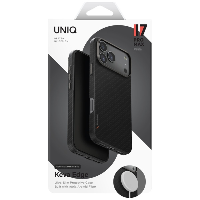Etui UNIQ Keva EDGE do iPhone 17 Pro Max Magclick Charging czarny