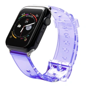 Pasek silikonowy bransoleta bransoletka Strap Light do zegarka Apple Watch 38 / 40 mm - fioletowy