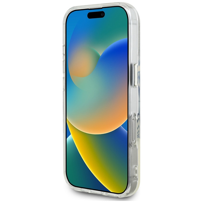 Etui Guess IML Metal Colored Circle      Classic Logo MagSafe do iPhone 16 Pro szary